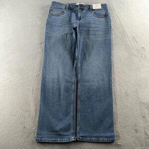 Hollister Jeans Womens 14‎ Long W32L Blue Low-Rise Relaxed Straight Leg Denim